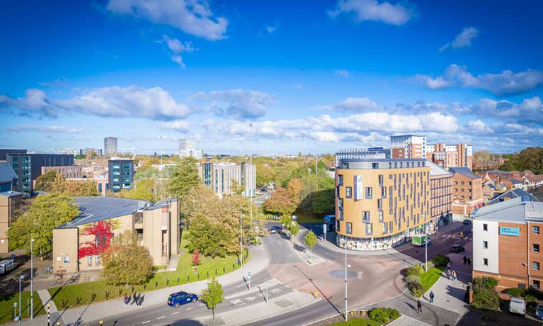 Aerial view of Coventry University accommodation
