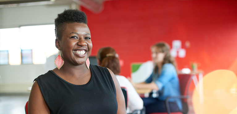 woman smiling