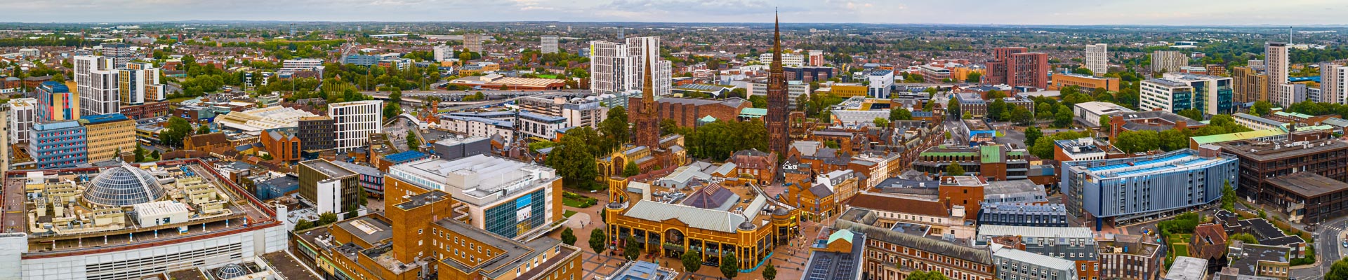 Coventry city skyline on a clear day