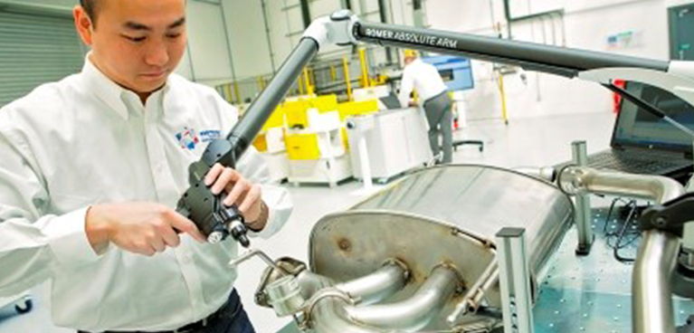 person working on a machine
