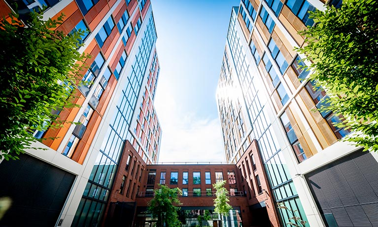 Outside view of Bishop Gate accommodation block