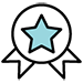 A star in the centre of a rosette.